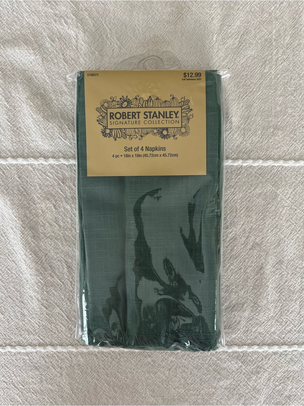 Signature Collection Dark Green Set of 8 Dinner Napkins